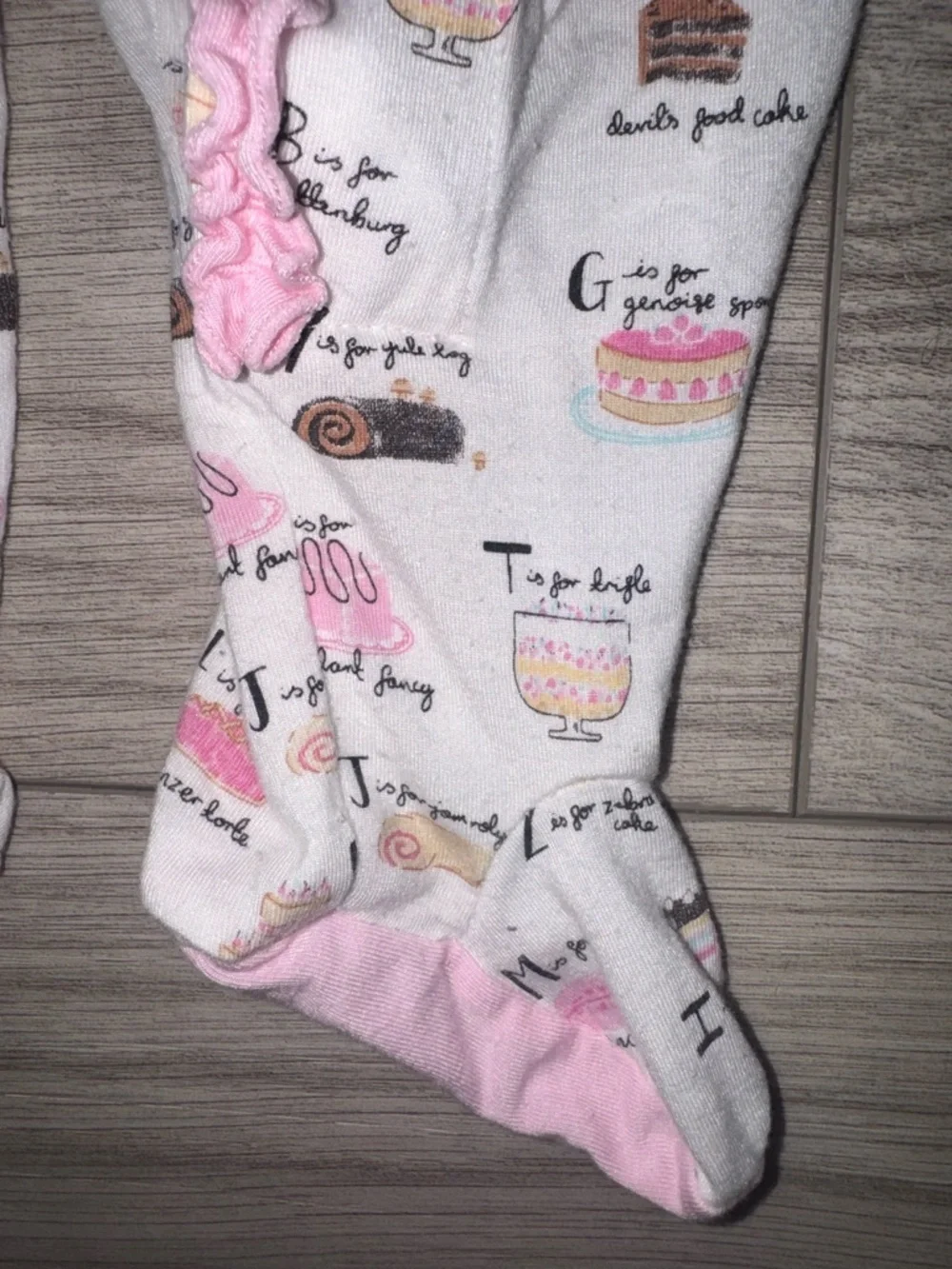 MAGNETIC ME Baby Girls Pink Trim White Printed Footed One-Piece